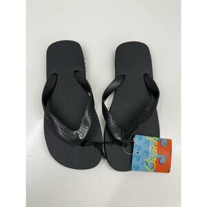 No Boundaries Womens Thong Flip Flops Size 5-6 Black NWTs Beach Y2K